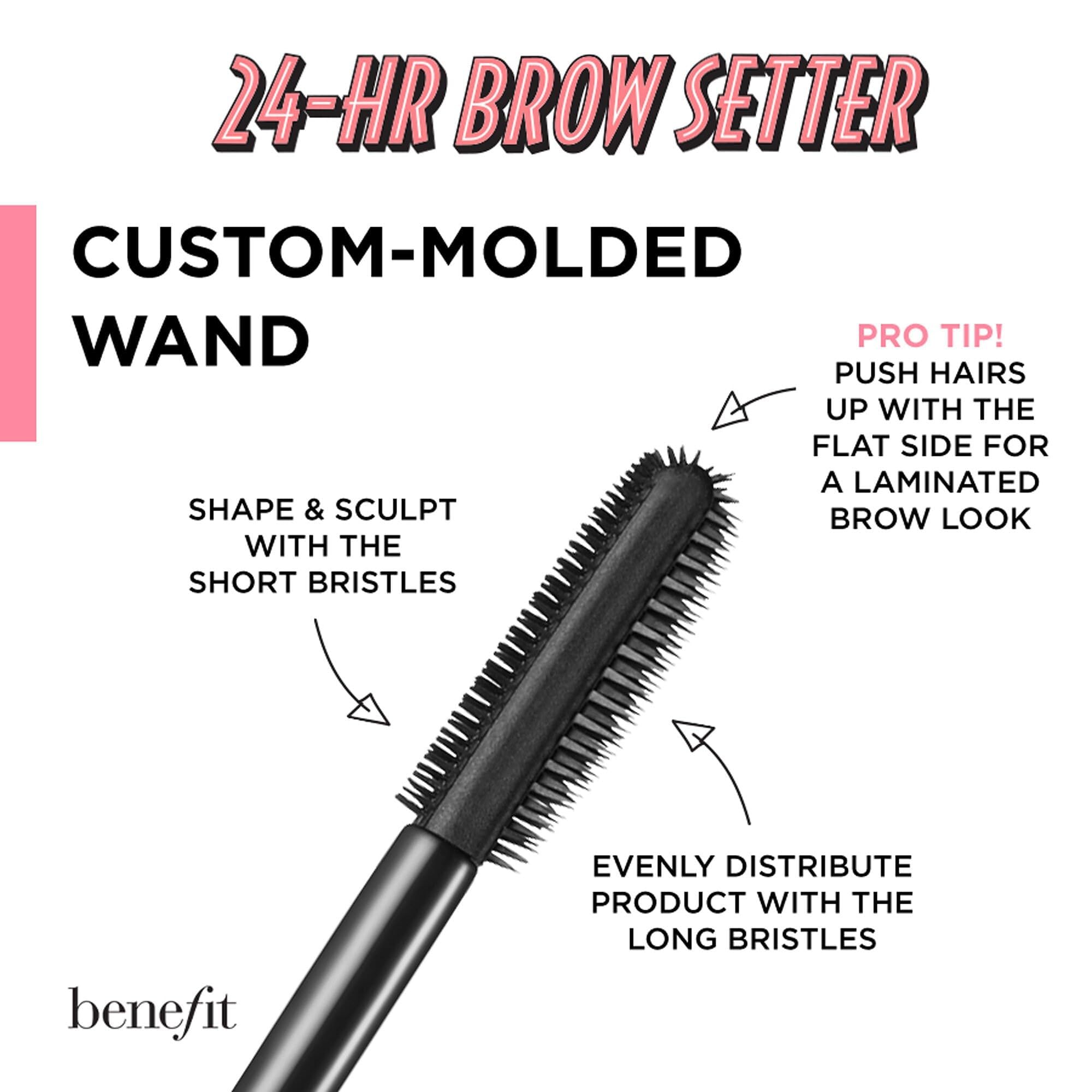 Benefit model close-up brows lifted and laminated for polished shape