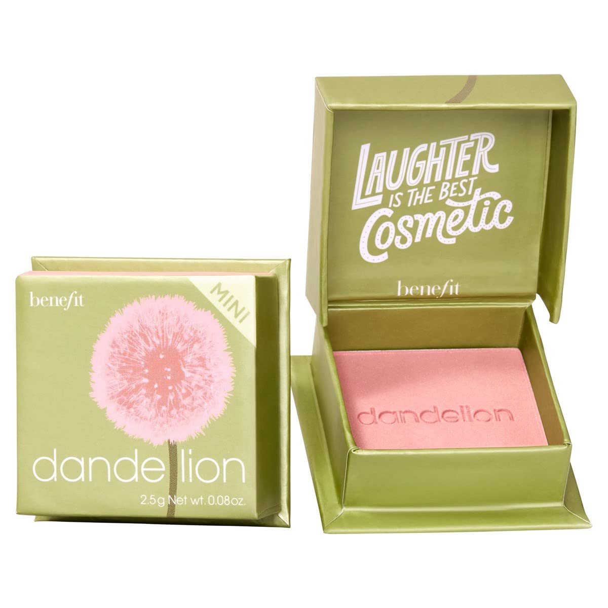 Benefit Dandelion mini front packaging showing compact and shade benefit