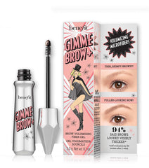 Benefit Gimme Brow+ front packaging showing shade and compact wand for precise application
