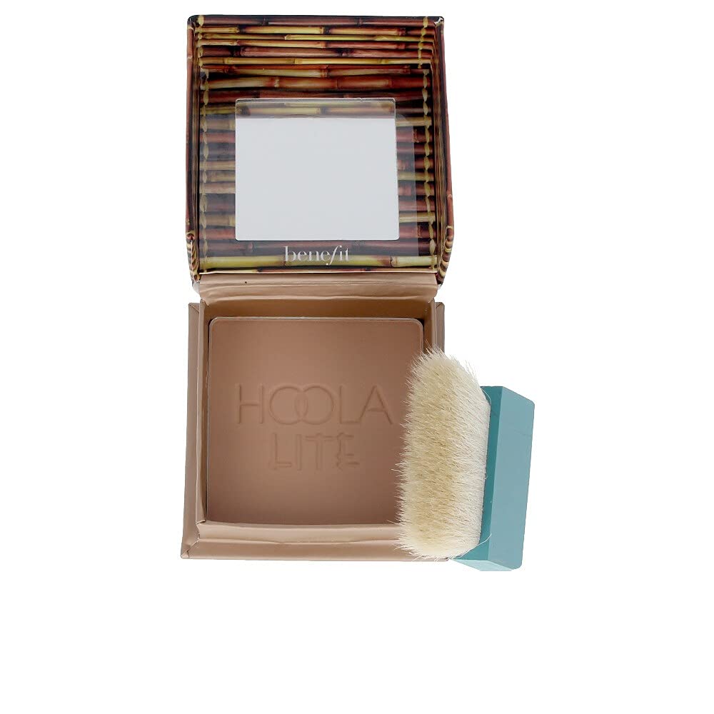 Benefit Hoola Lite compact front view showing powder and travel-friendly size for natural warmth