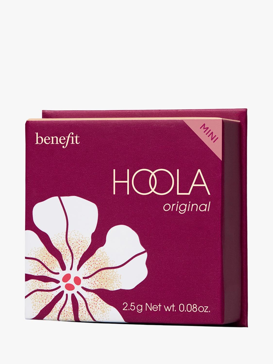 Benefit Hoola mini open top view revealing pan and brush for convenient touchups benefit ready-to-use