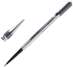 Benefit Precisely My Brow Pencil beside a coin showing compact size for on-the-go touch-ups