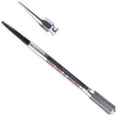 Benefit Precisely My Brow Pencil pigment stroke on skin showcasing buildable neutral medium brown color payoff