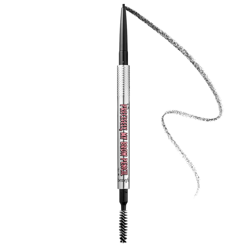 Benefit close-up of ultra-fine twist-up tip drawing hairlike strokes, precise application