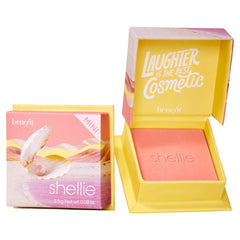 Benefit compact front view showing Shellie shade and lightweight benefit