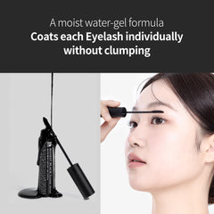 BENTON applying tinted serum to lashes demonstrating immediate definition and control