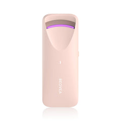 BEOVEA front view of heated eyelash curler showing compact design and quick use benefit