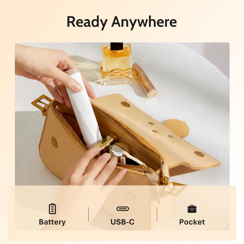 BEOVEA connected to USB cable to illustrate rechargeable convenience