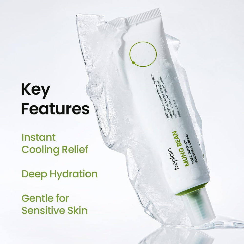 beplain cream texture swipe highlighting lightweight hydration and quick absorption