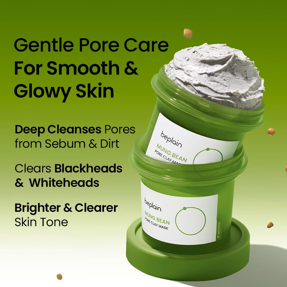 beplain mask applied on face highlighting gentle coverage and targeted pore treatment