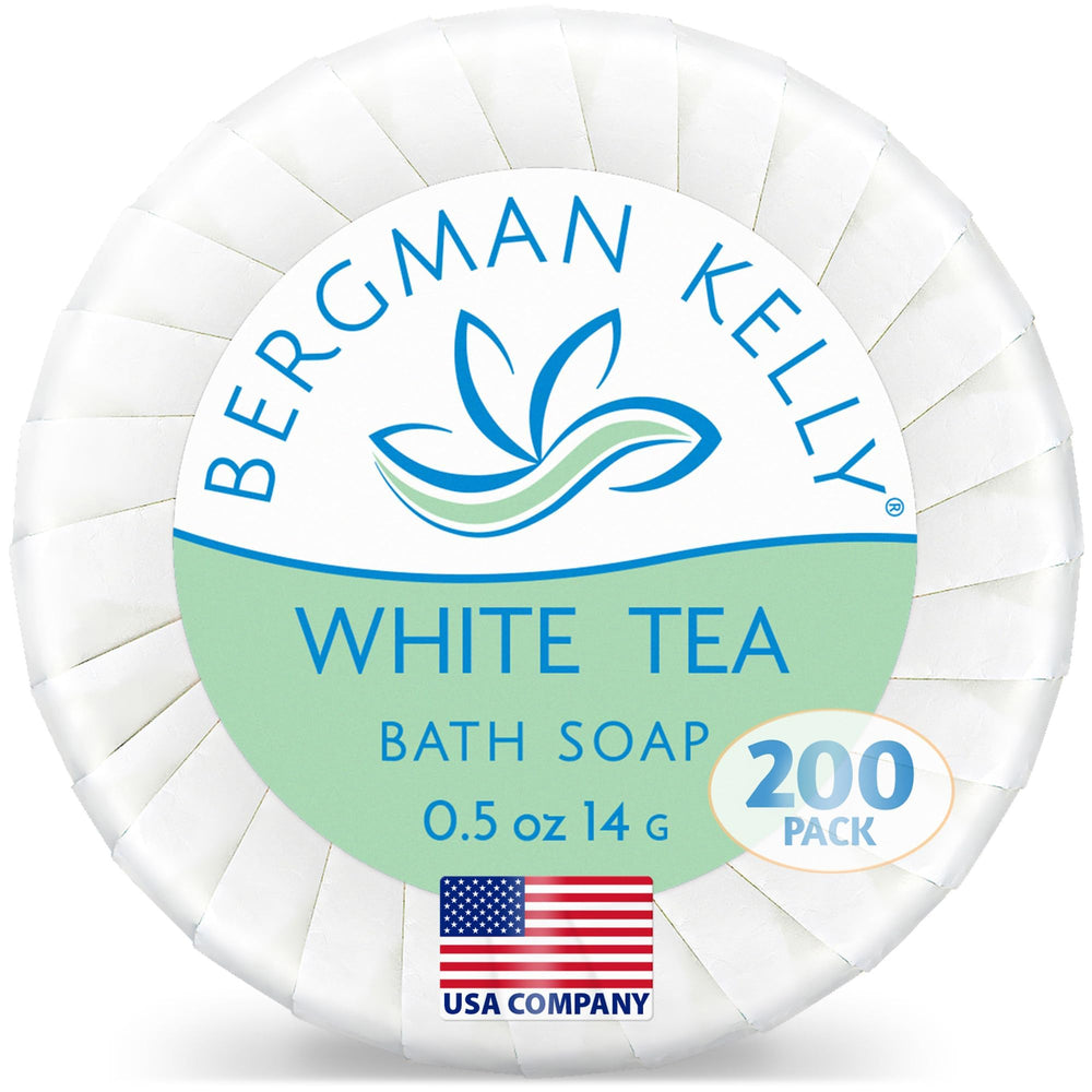 BERGMAN KELLY front packaging showing 200-count soap supply and convenience