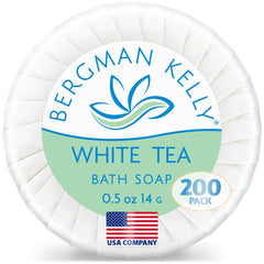 BERGMAN KELLY front packaging showing 200-count soap supply and convenience
