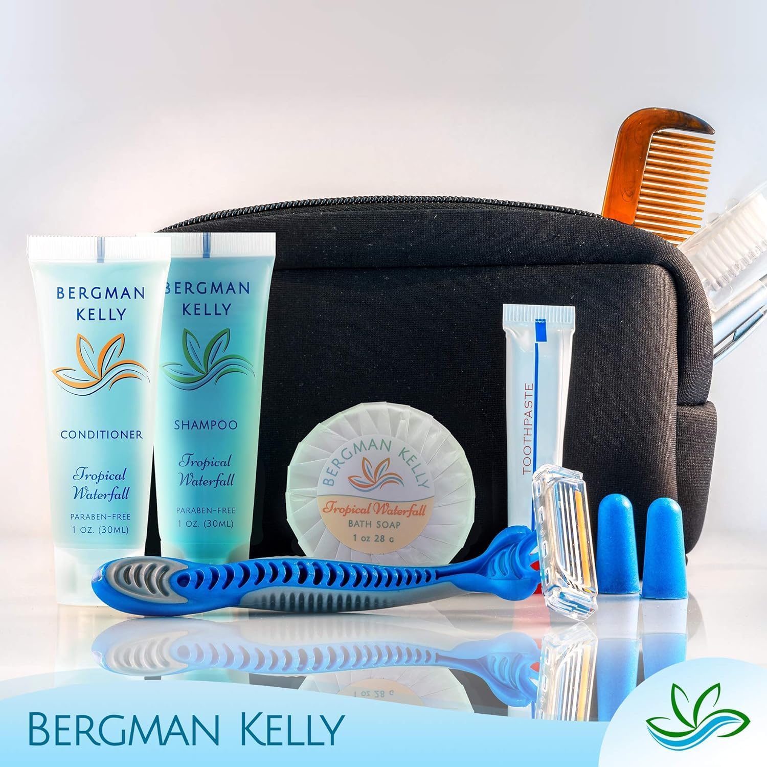 BERGMAN KELLY soap next to a coin for scale highlighting compact travel size