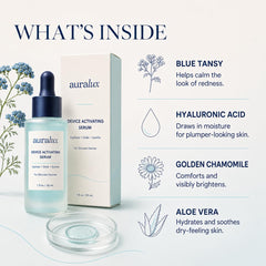 Berkland ingredients blue tansy chamomile aloe highlighting calming benefits