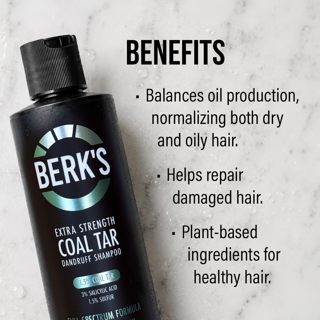 Berk's full spectrum bottle on bathroom shelf in lifestyle setting conveying routine use benefit