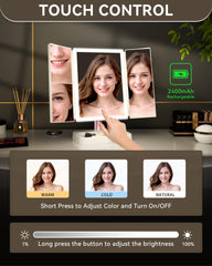 BERTHALESS open mirror with LEDs on showing adjustable color temperature
