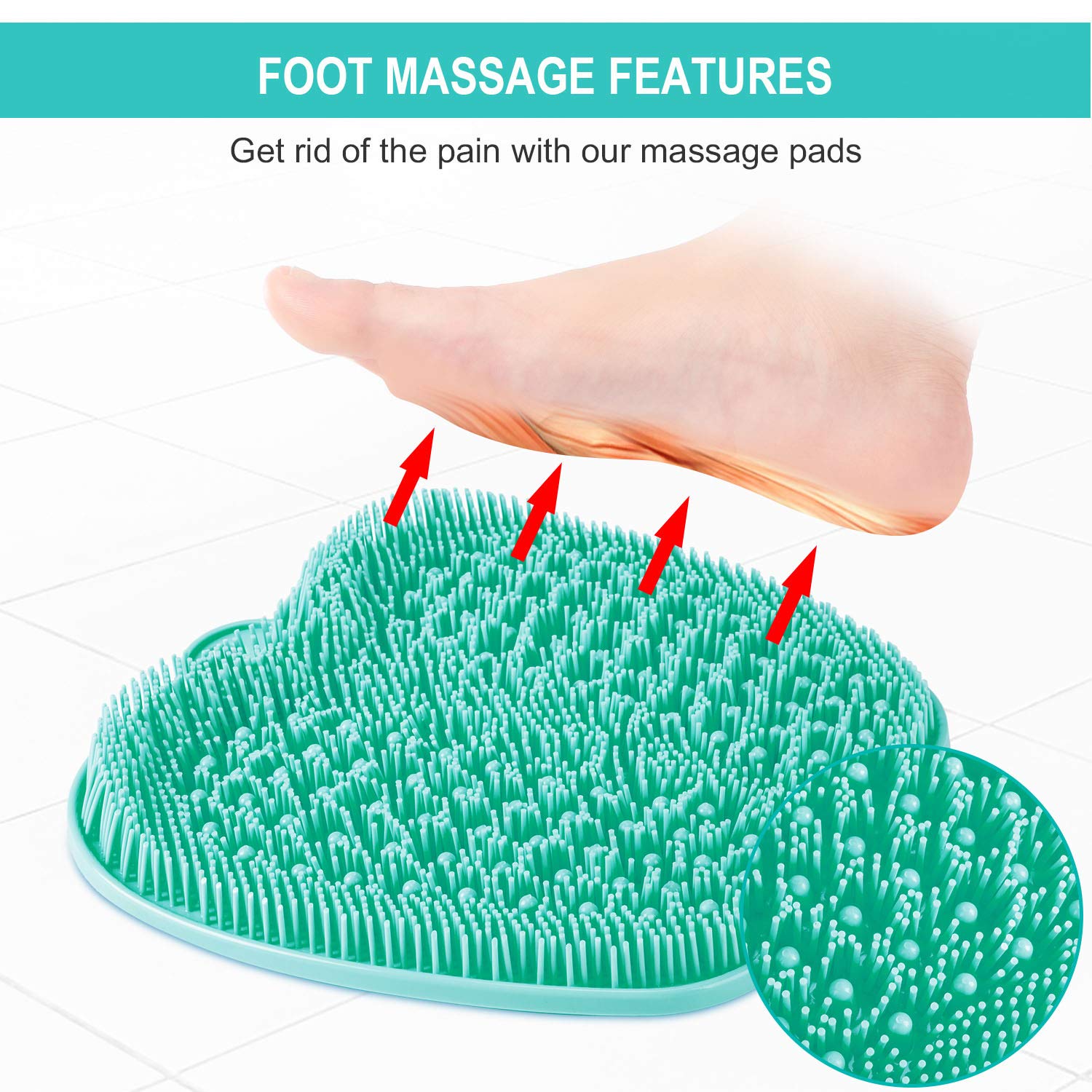 BESKAR beside a foot to show 28x28cm size and spacious scrubbing area