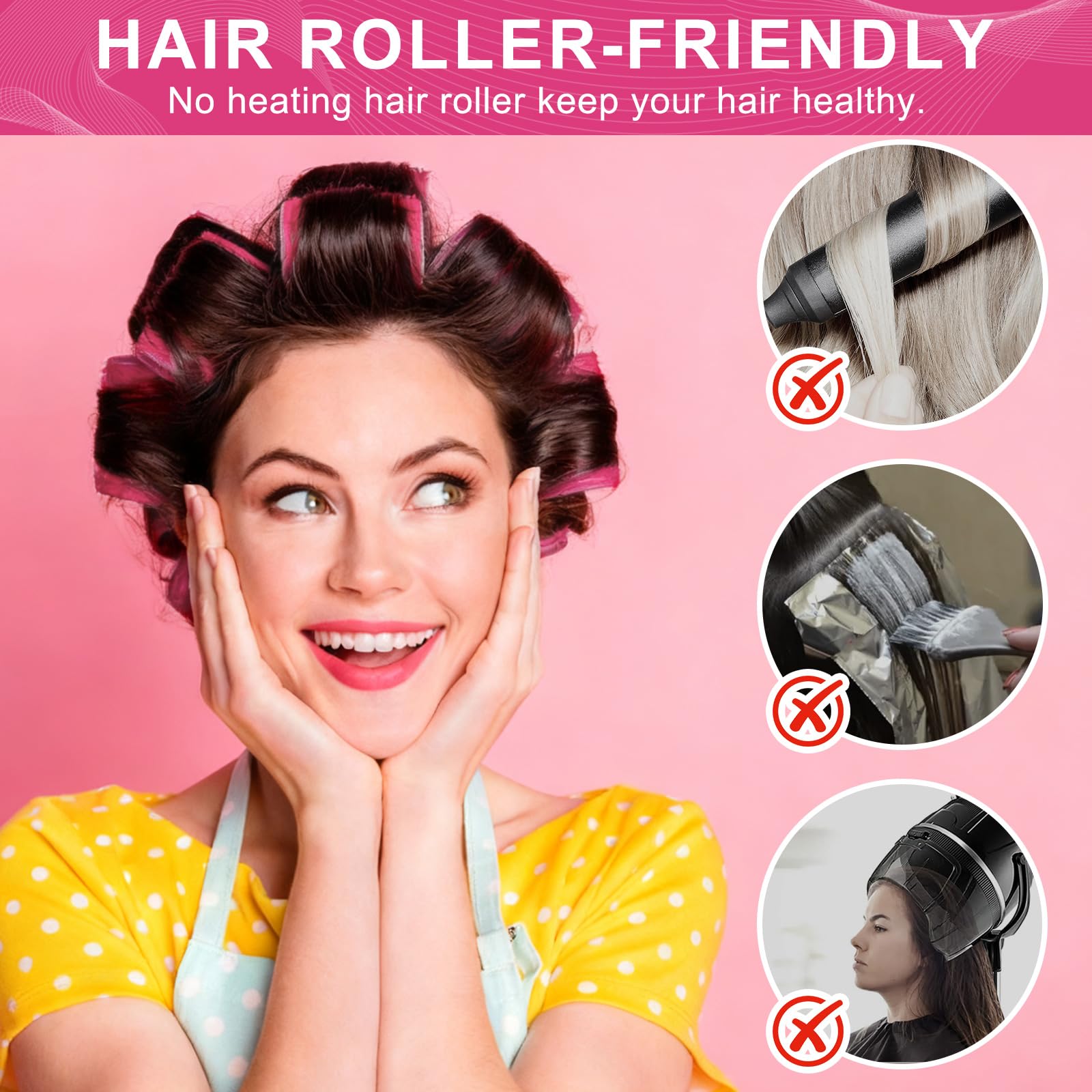 BESSEEK roller wrapped in hair demonstrating easy heat-free styling and natural curl formation