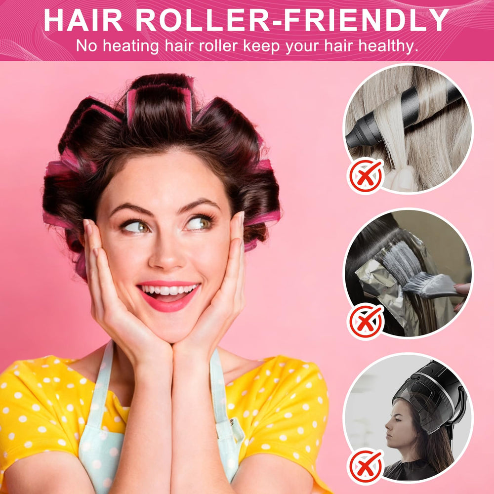 BESSEEK roller wrapped in hair demonstrating easy heat-free styling and natural curl formation