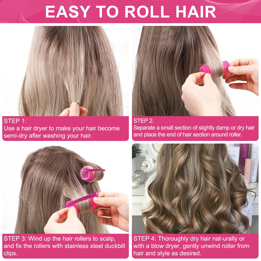 BESSEEK roller next to hand showing 36mm diameter for volume and soft waves