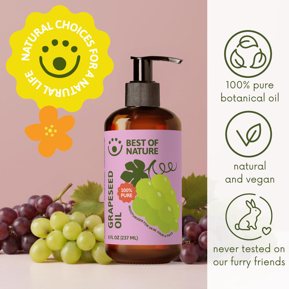 Best of Nature oil pouring from bottle, demonstrating lightweight texture and flow