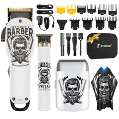 BESTBOMG full kit front view showing clipper trimmer shaver and case, professional convenience