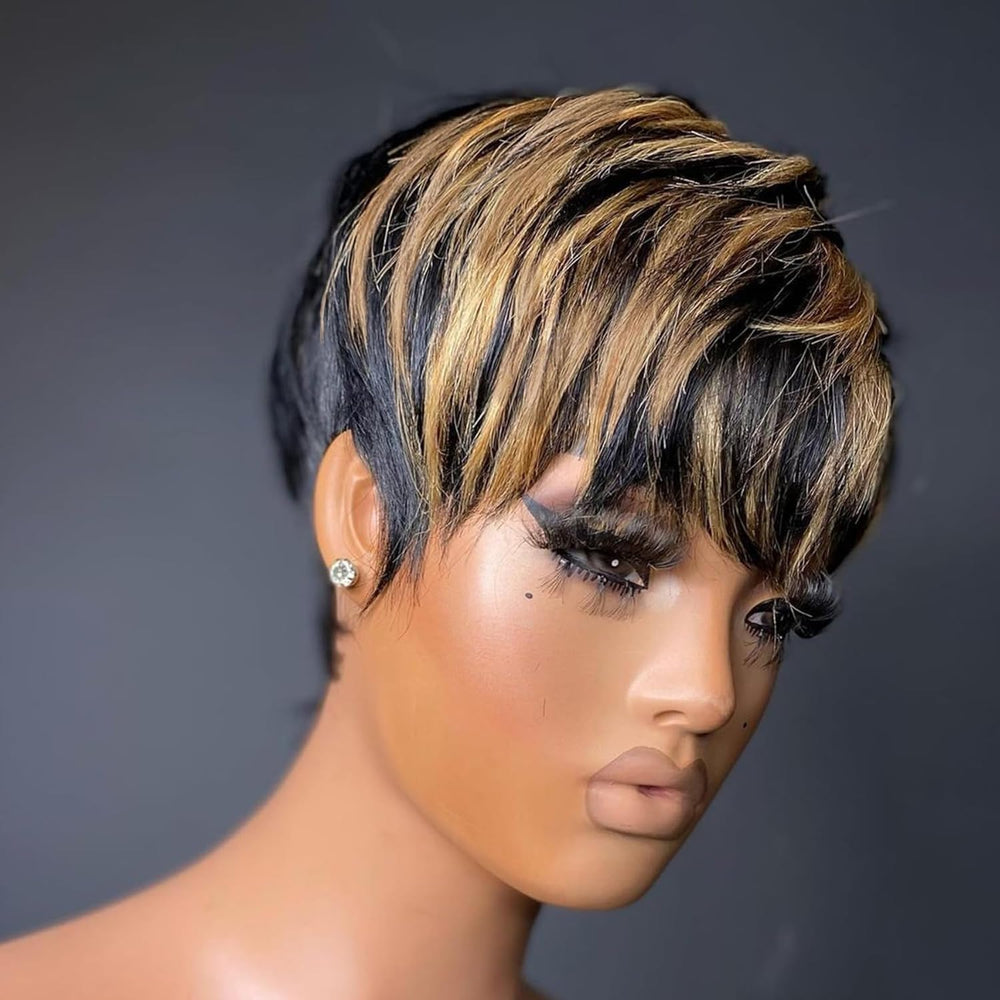 Besteffie side profile styled pixie demonstrating sleek layered movement