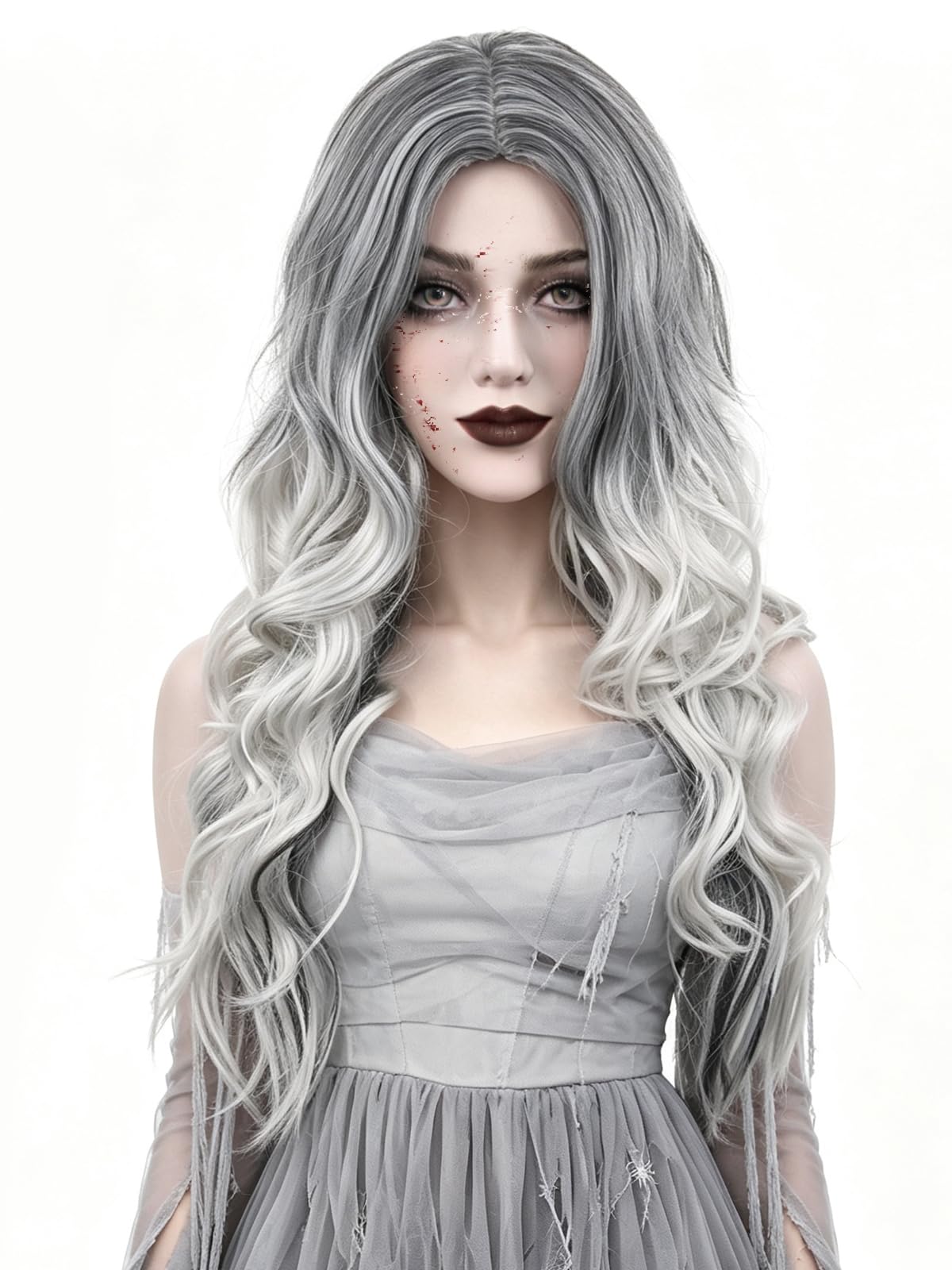 Besuante front view showing silver grey curls and natural look for confidence