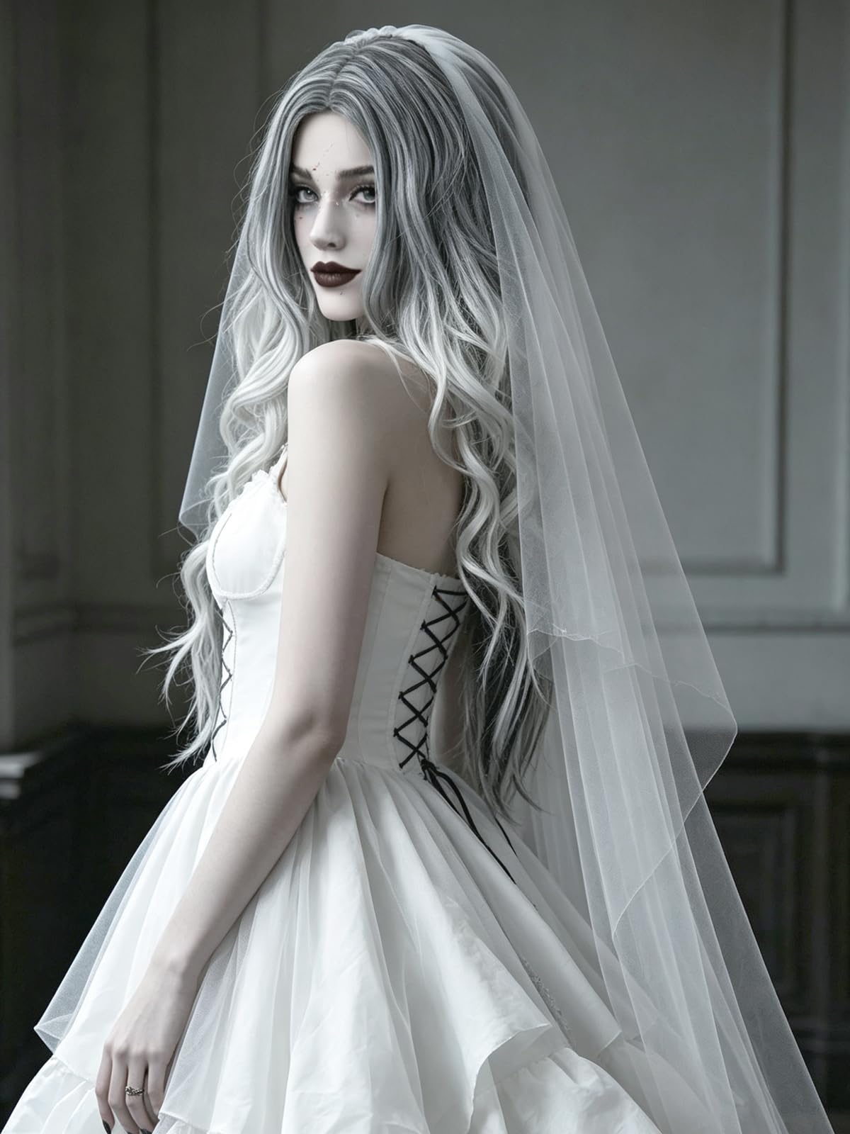 Besuante model wearing wig in lifestyle setting for eye-catching style