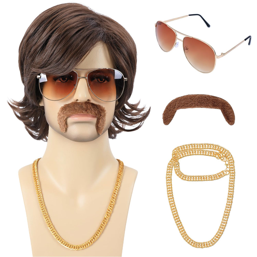 Bettecos front view of wig set showing full retro costume ready to wear and easy styling