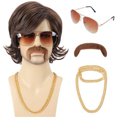 Bettecos front view of wig set showing full retro costume ready to wear and easy styling