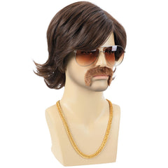 Bettecos model wearing wig at party illustrating instant 70s–80s vintage look
