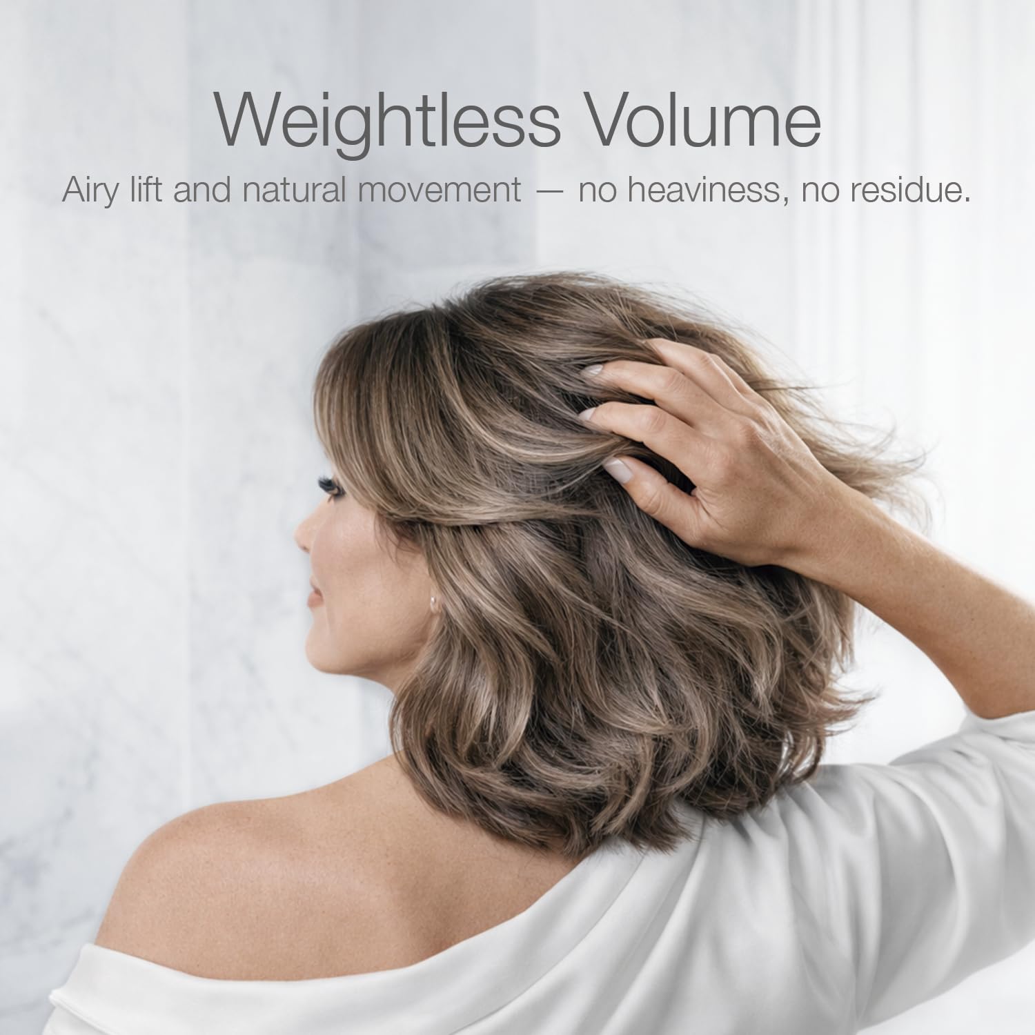 Better Not Younger before and after lift showing fuller-looking mature hair