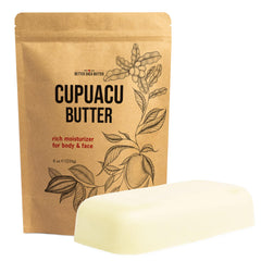Better Shea Butter cupuaçu block front view showing solid texture and purity benefit