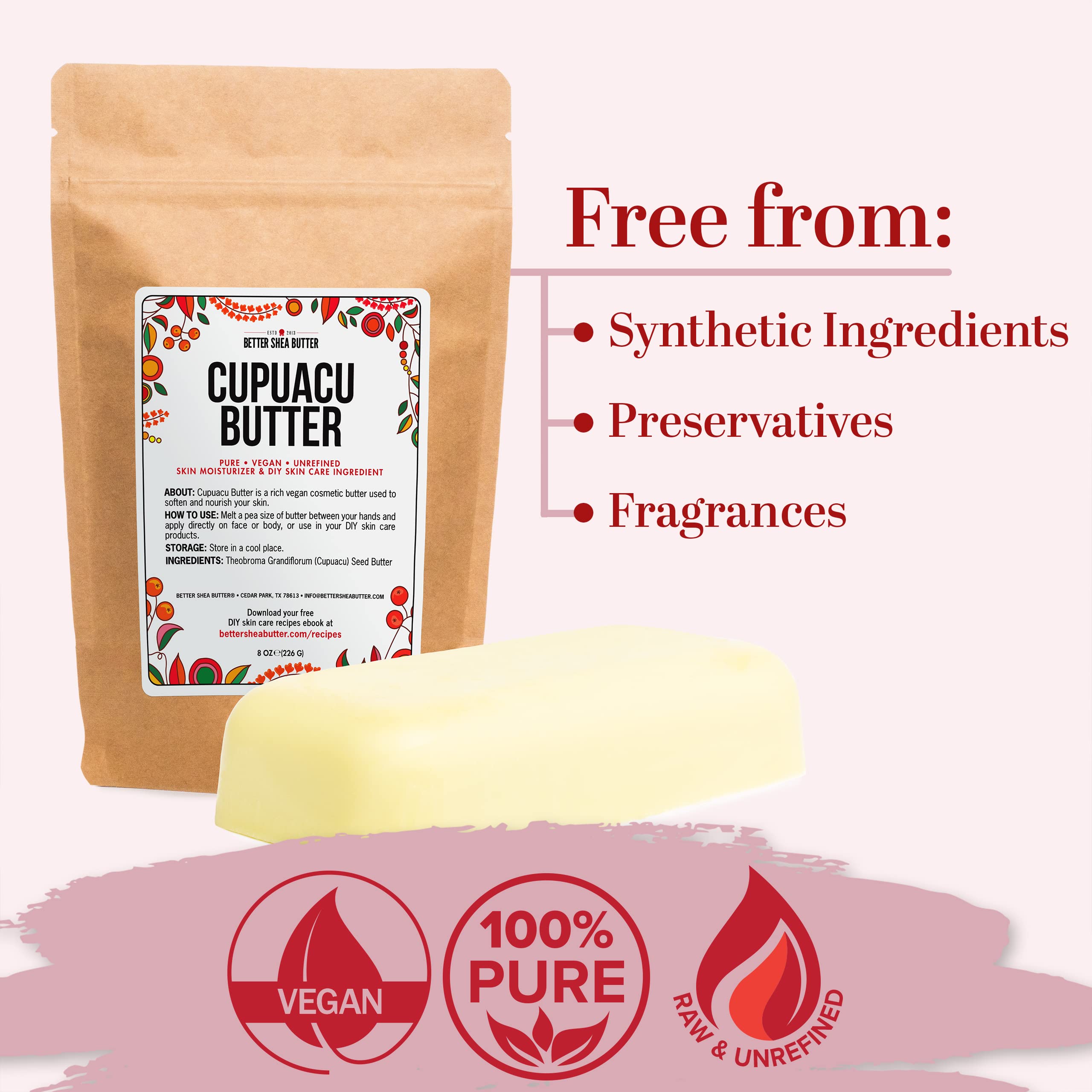 Better Shea Butter cupuaçu melting in hands demonstrating easy application benefit