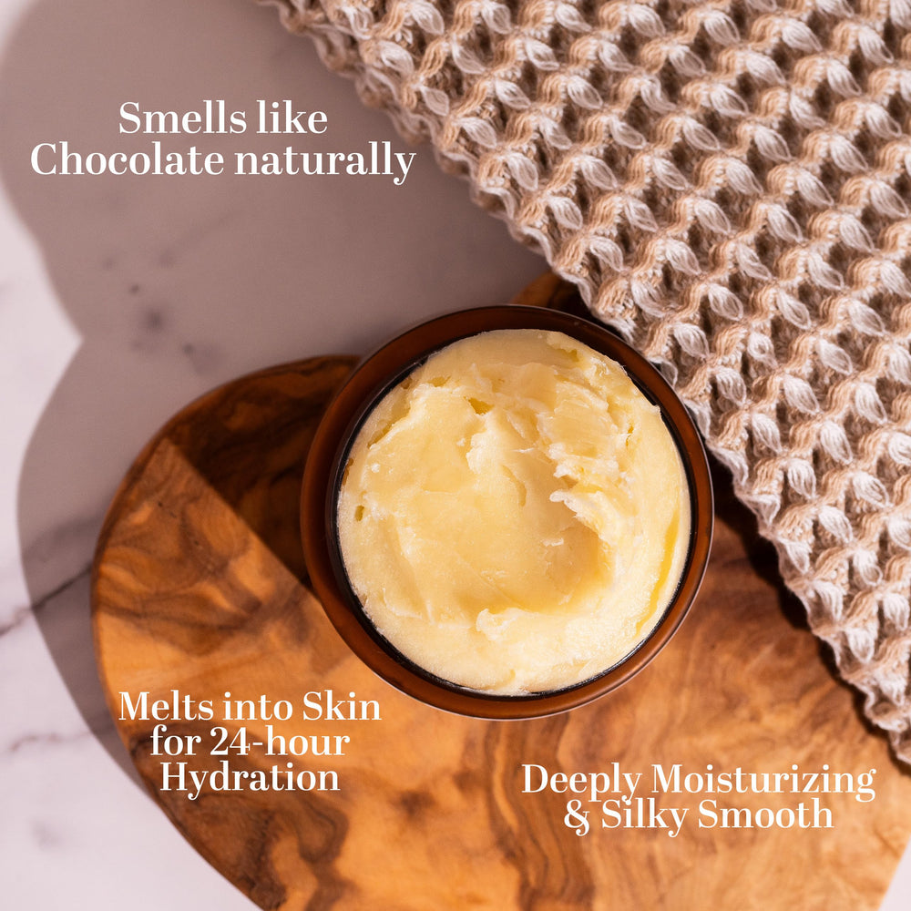 Label detail of Better Shea Butter listing natural ingredients and purity benefit