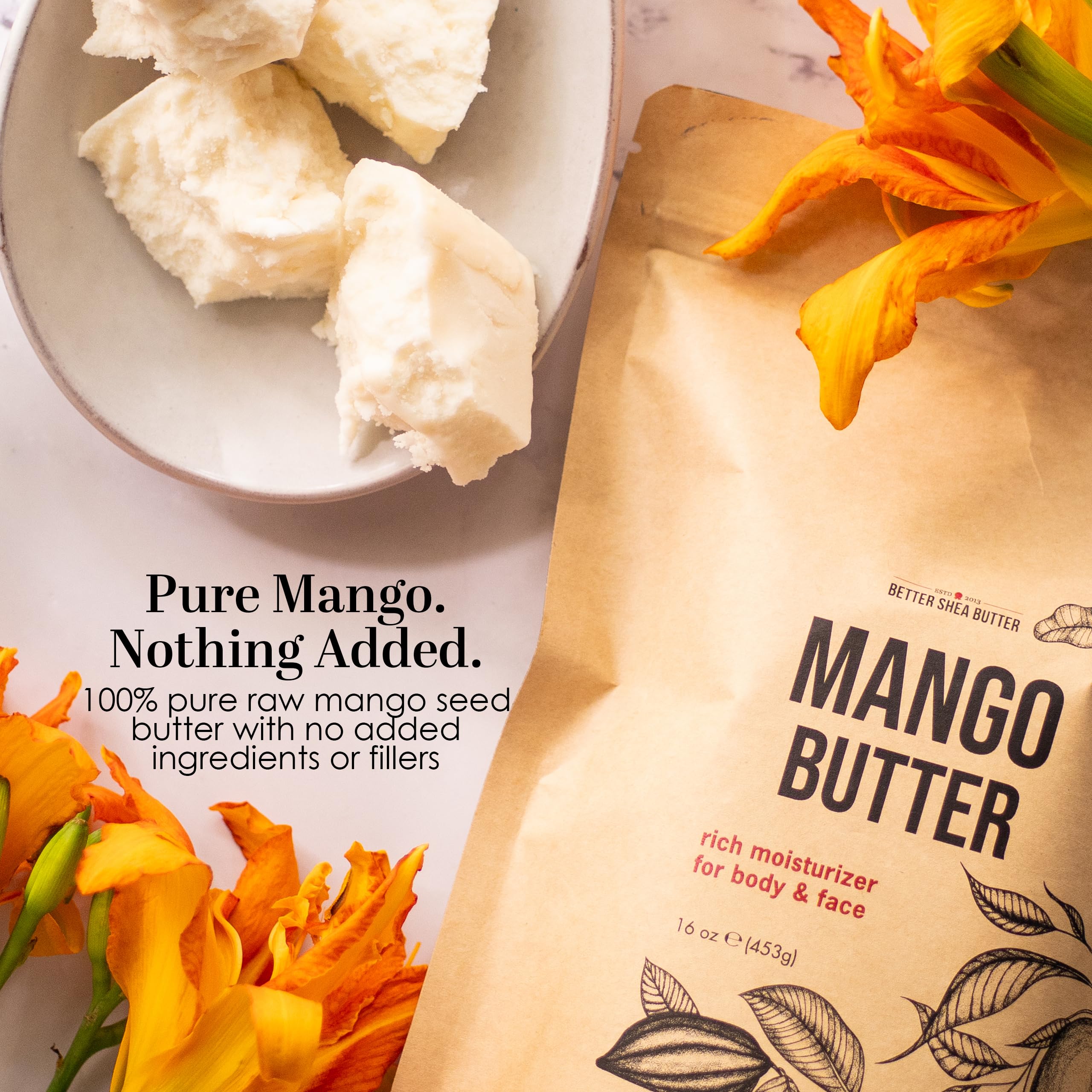 Better Shea Butter mango butter melting in hand to demonstrate easy warmth-activated application