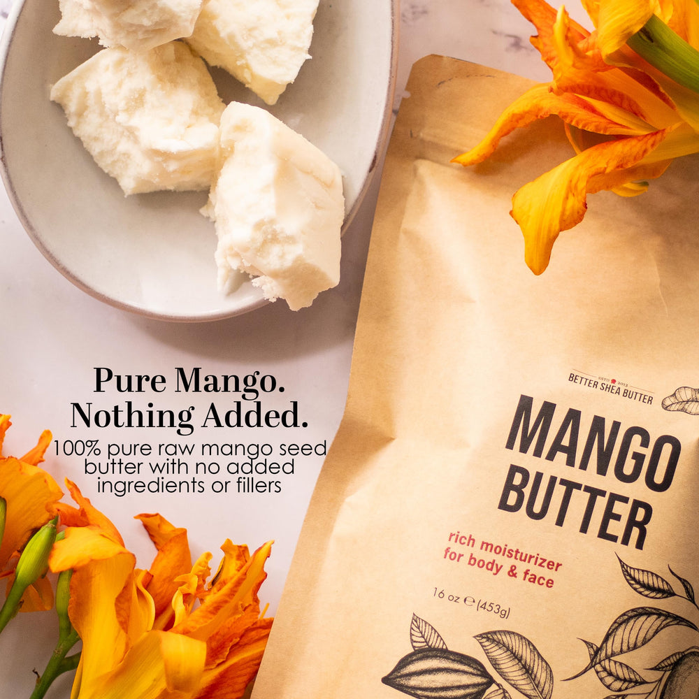 Better Shea Butter mango butter melting in hand to demonstrate easy warmth-activated application