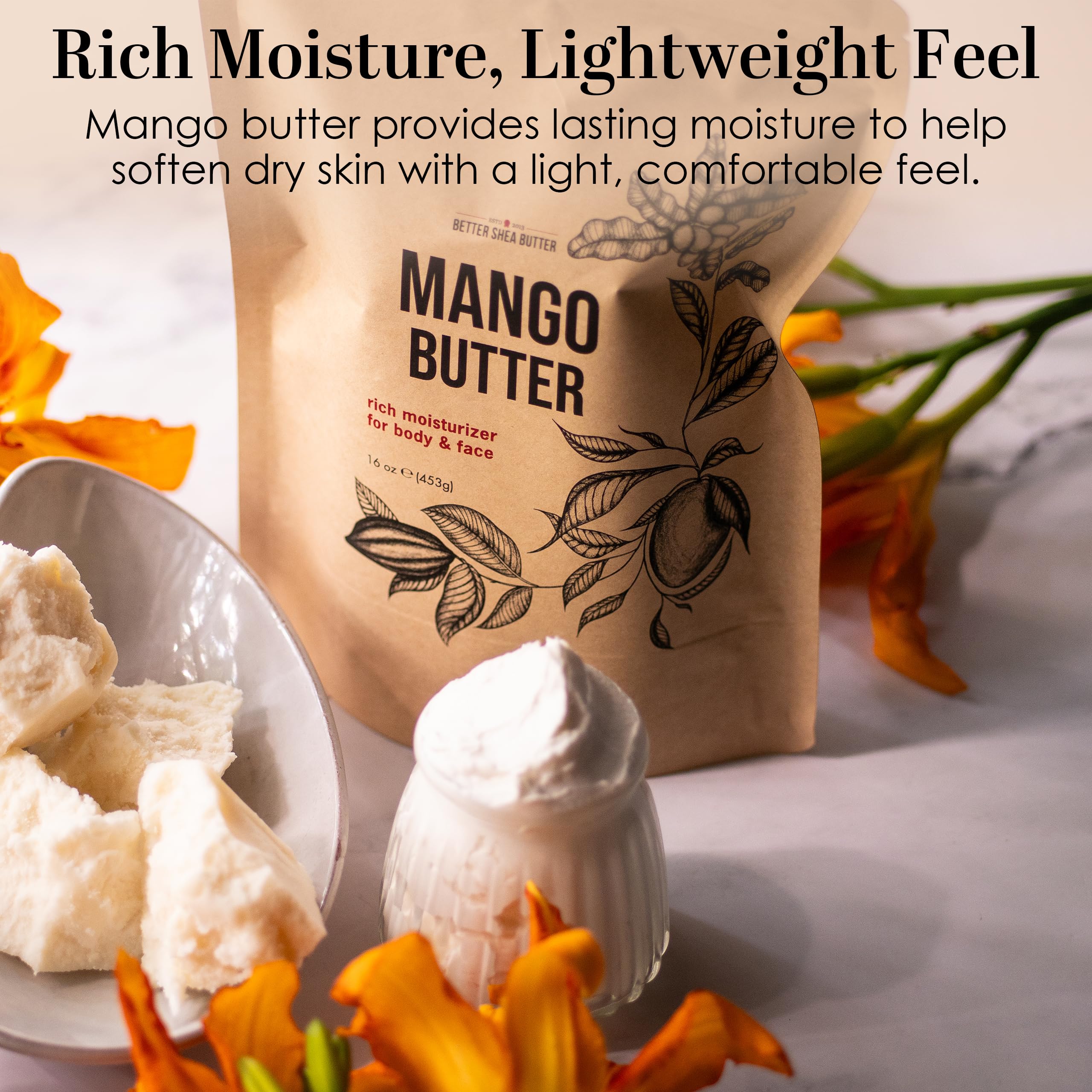 Better Shea Butter close-up texture of mango butter showing creamy consistency benefits