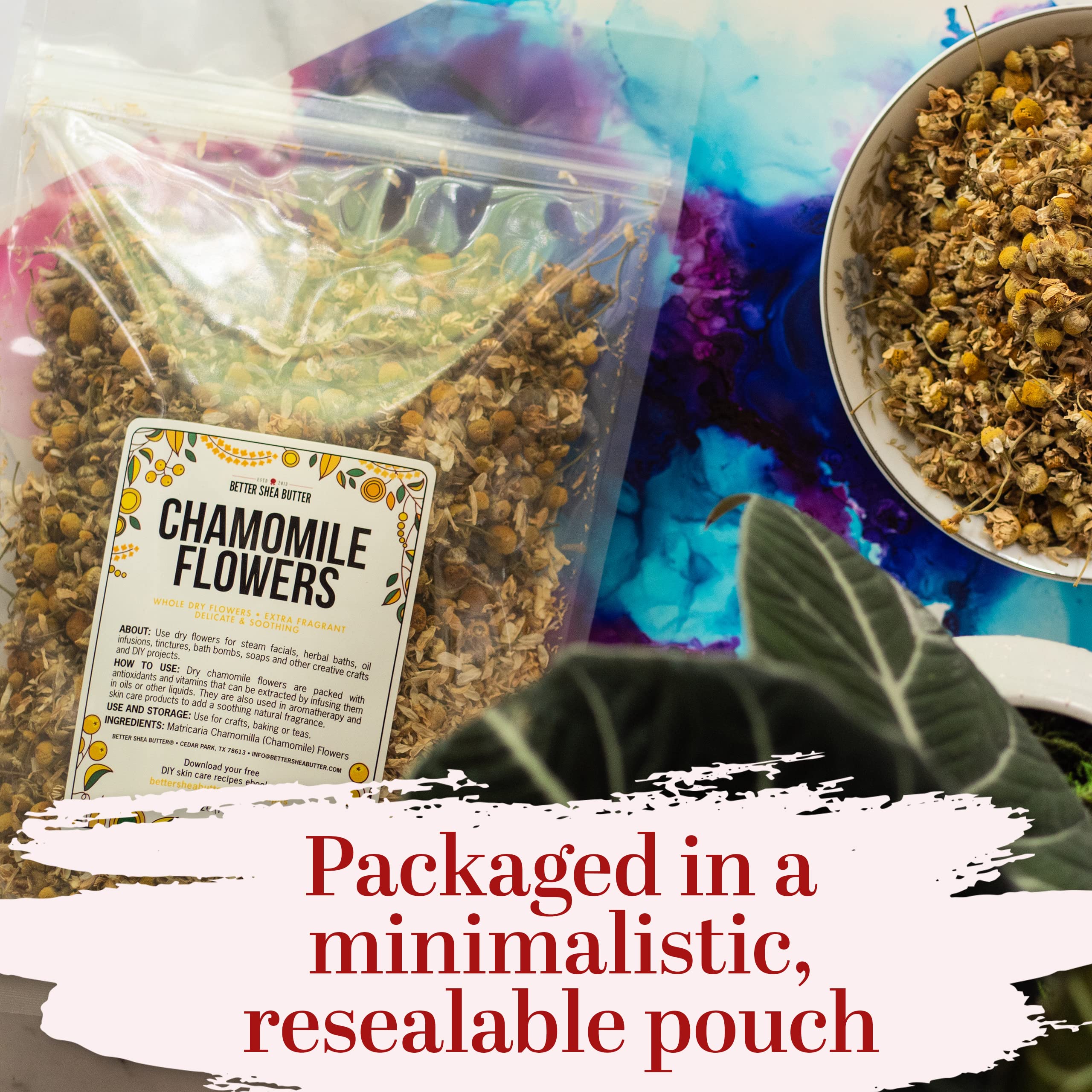 Better Shea Butter resealable pouch beside measuring spoon showing convenient storage and portion control