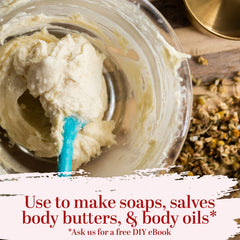 Better Shea Butter artisan soap with chamomile flower embeds demonstrating natural visual appeal