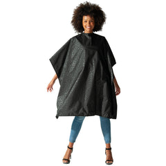 Betty Dain black Jaguar cape front view showing full coverage and professional finish