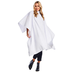 Betty Dain front view of white cape showing full coverage and clean look