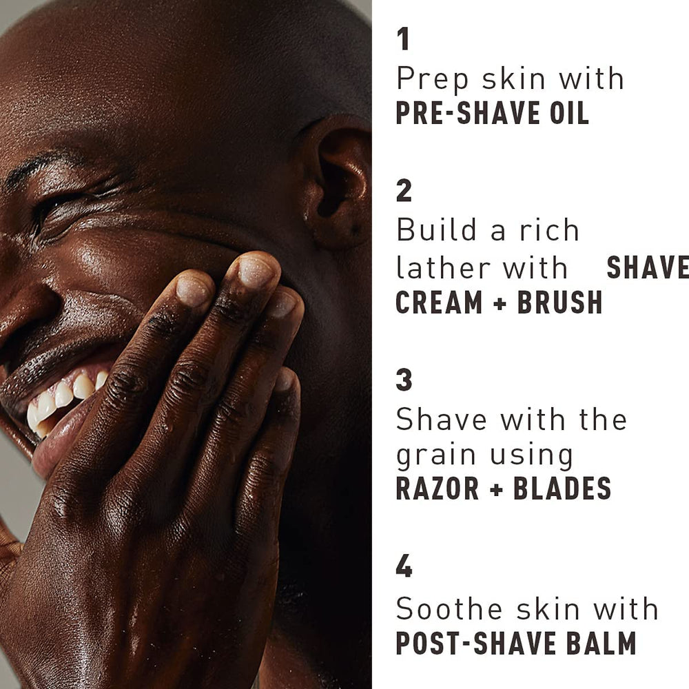 Bevel replacement blades next to razor for long-term consistent shaving performance