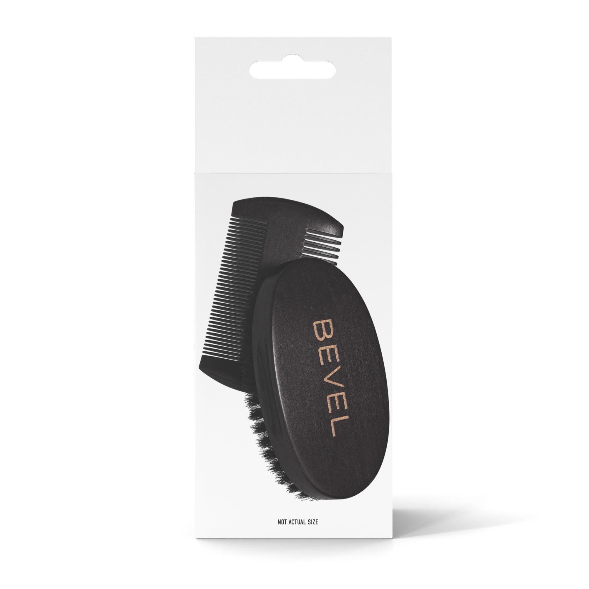 Bevel brush held in hand showing scale and easy travel-friendly size
