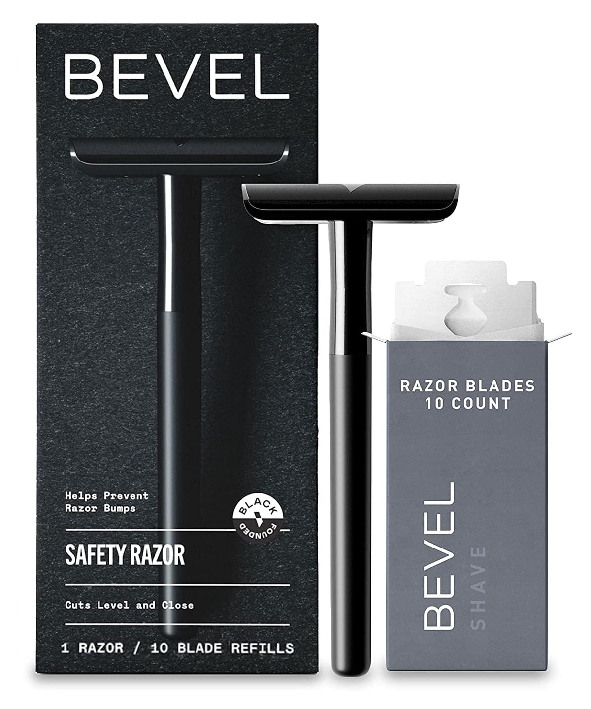 Bevel brass handle razor front view showing balanced design and improved control
