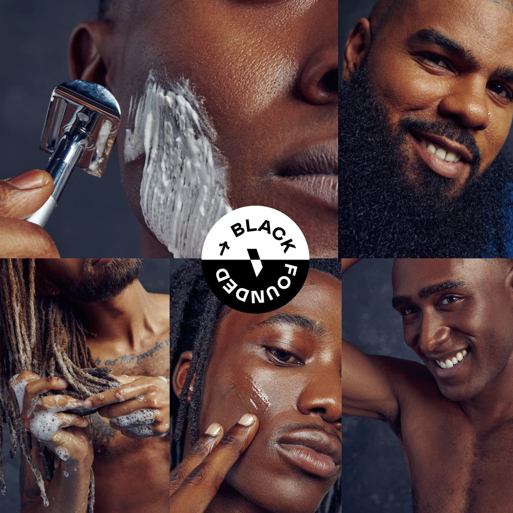 Bevel razor with ten double-edge blades and packaging ready to start shaving regimen