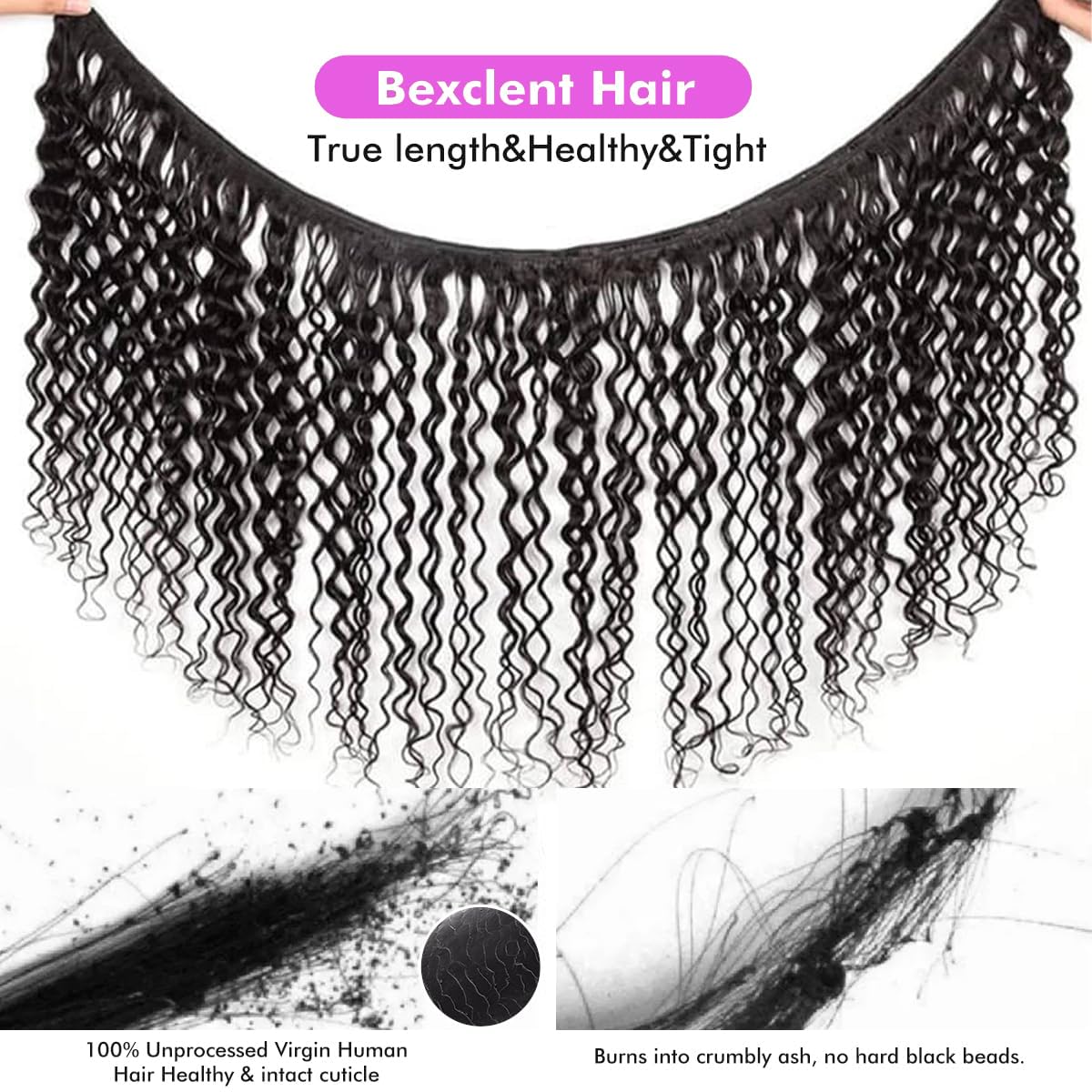 Bexclent texture detail of deep wave curls showing soft, defined bounce