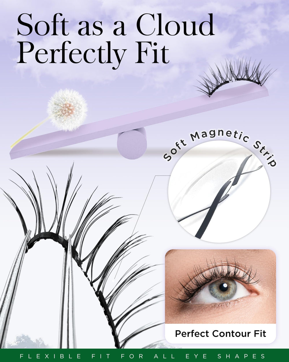 BEYELIAN lash fiber texture close-up showing soft, natural-looking volume