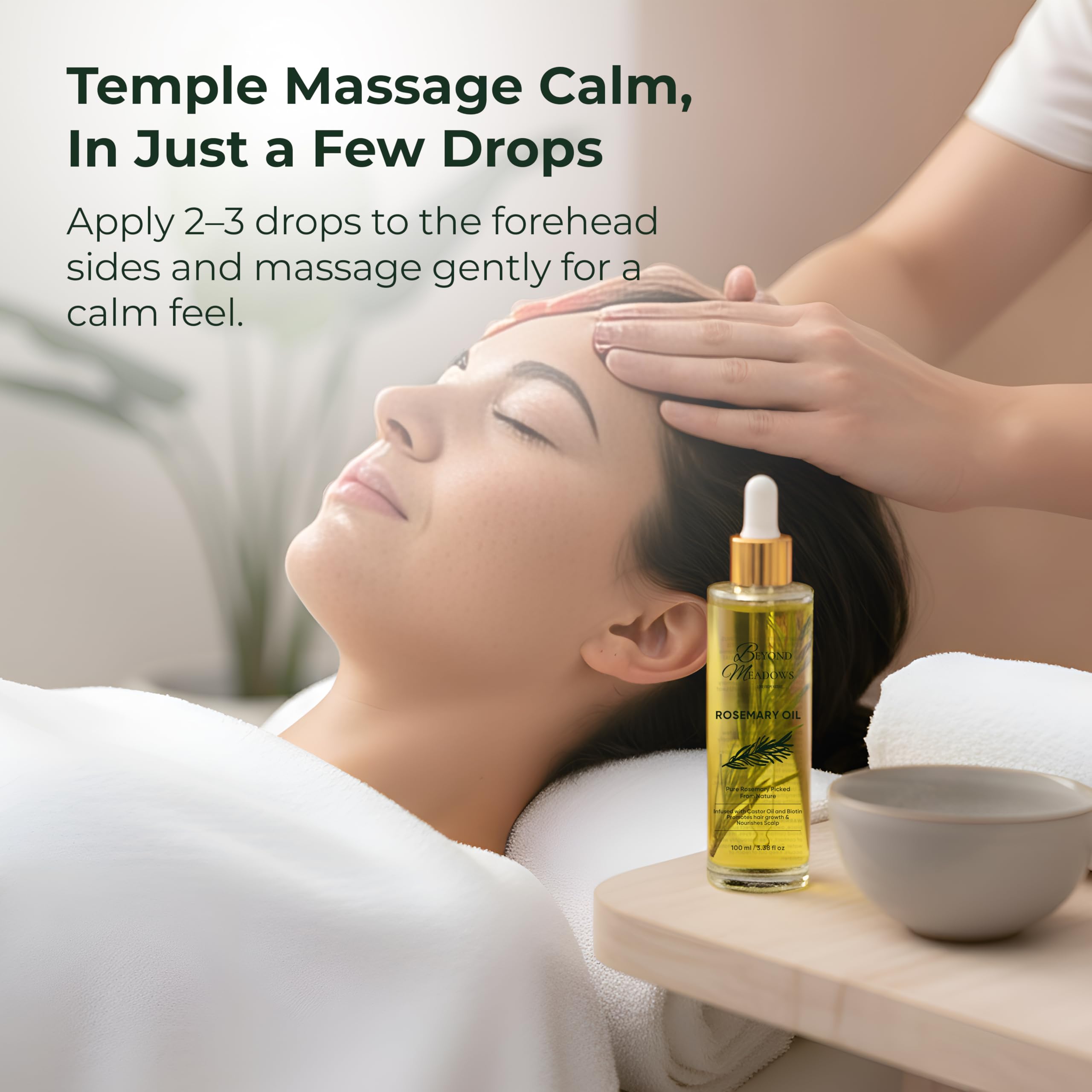 Beyond Meadows rosemary and castor oil ingredients emphasizing natural support